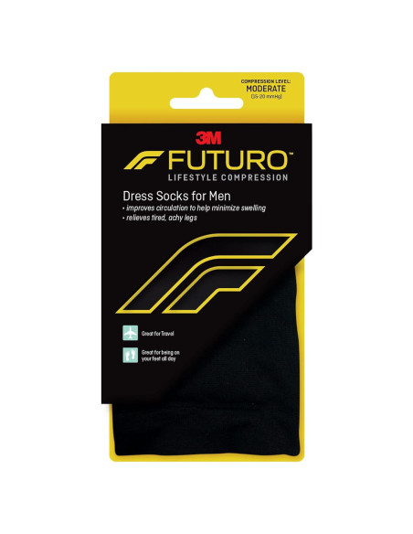 Calcetines de vestir FUTURO para hombres Mediano Negro Compresión 15-20 mmHg Calcetines de vestir FUTURO para hombres Mediano Negro Compresión 15-20 mmHg