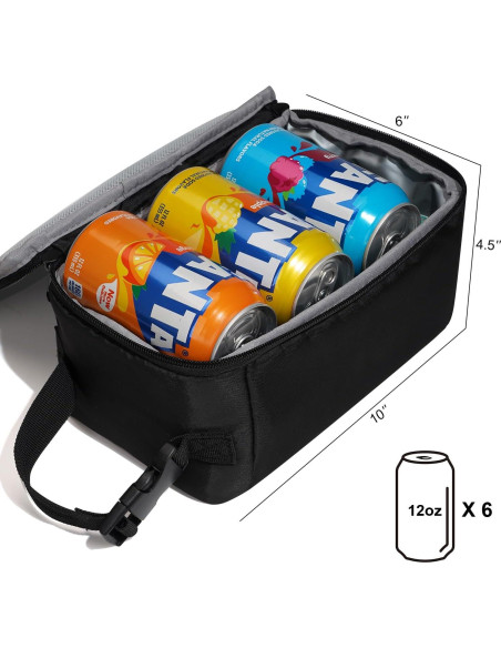 Bolsa de Almuerzo Térmica Cerbonny Negra 3.5L Congelable Bolsa de Almuerzo Térmica Cerbonny Negra 3.5L Congelable