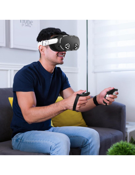 Juego de Cubiertas de Silicona YipuVR para Meta Quest 3S - Negro Juego de Cubiertas de Silicona YipuVR para Meta Quest 3S - Negro