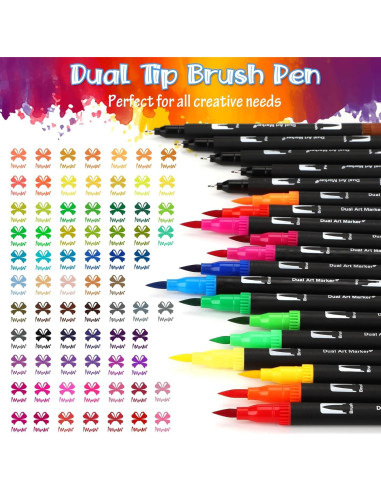 Set de 72 Marcadores de Punta Doble Mzh Art Multicolor