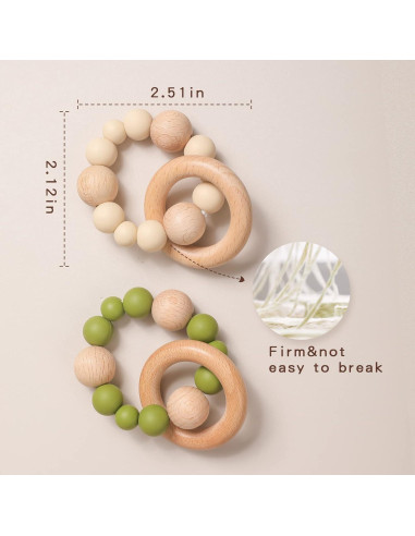 Set de 2 Pulseras de Silicona y Haya Promise Babe para Bebé
