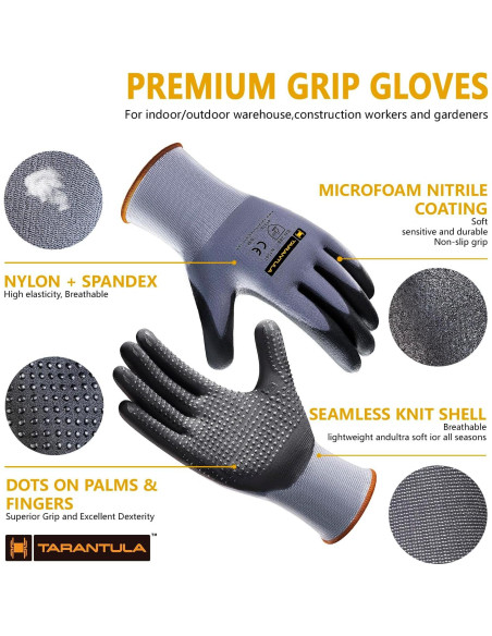 Guantes de Trabajo Tarantula Nitrilo MicroFoam 12 Pares Guantes de Trabajo Tarantula Nitrilo MicroFoam 12 Pares