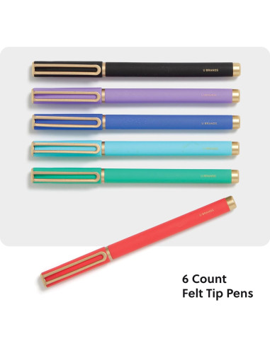 Set de 6 Plumas de Punta Fina U Brands Catalina Multicolor