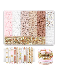 Kit de Pulsera de Perlas de Arcilla LUDUKOO 2370 Piezas DIY