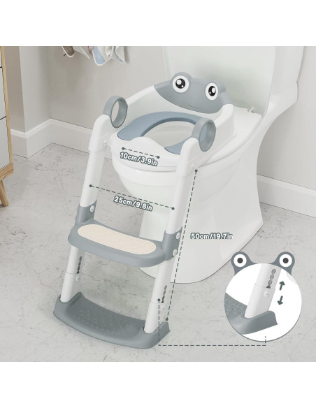 Asiento de Entrenamiento para el Baño Niños Gris con Escalera Asiento de Entrenamiento para el Baño Niños Gris con Escalera