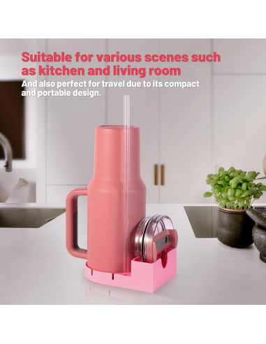 Soporte Secado Botellas Silicona Grado Alimenticio Rosa Heartybay