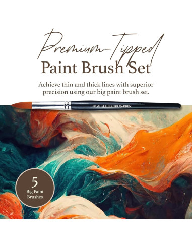 Juego de 5 Pinceles Grandes SCHPIRERR FARBEN para Pintura