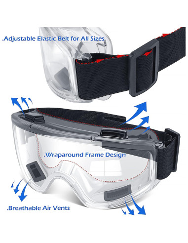 Gafas de Seguridad OXG 6 Pares Antivaho ANSI Z87.1