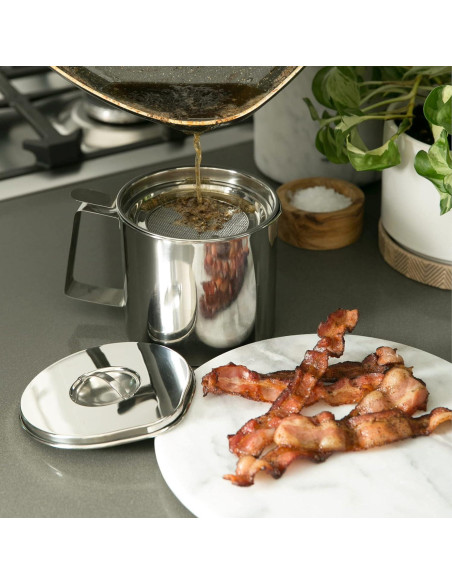 Recipiente para Grasa de Acero Inoxidable RSVP 4 Tazas Recipiente para Grasa de Acero Inoxidable RSVP 4 Tazas