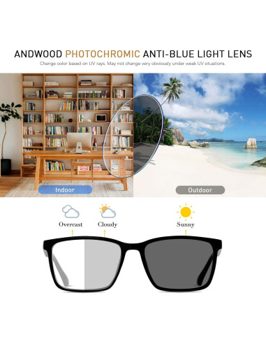 Gafas Fotocromáticas ANDWOOD Anti-Luz Azul Unisex AR002