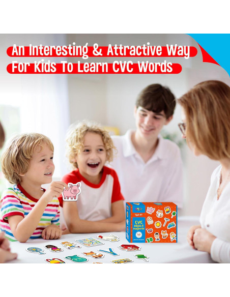 50 Imanes de Objetos CVC SpriteGru para Aprendizaje Infantil 50 Imanes de Objetos CVC SpriteGru para Aprendizaje Infantil