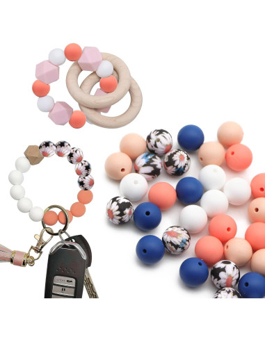 Perlas de Silicona 15mm Accesorios David 50 Piezas para DIY