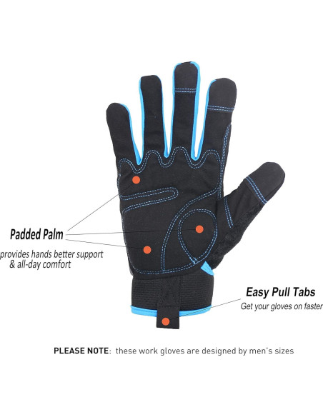Guantes de Trabajo HANDLANDY Táctiles y Transpirables Gris M Guantes de Trabajo HANDLANDY Táctiles y Transpirables Gris M