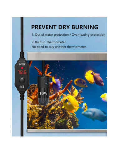Calentador Submersible de Acuario KINGYEENUO 10W USB 3.78L