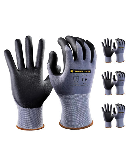 Guantes de Trabajo Tarantula Safety Nitrilo Transpirables XL Guantes de Trabajo Tarantula Safety Nitrilo Transpirables XL
