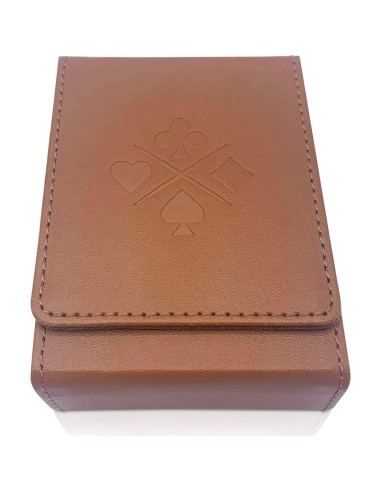 Estuche de Cartas de Piel Luck Lab - Cierre Magnético, Marrón