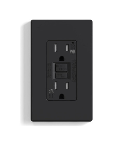 Toma GFCI Exterior ELEGRP 15A Auto-Prueba Resistente Negro
