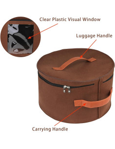 Caja de Almacenamiento de Sombreros VanlonPro 40.6 cm x 25.4 cm Café 2