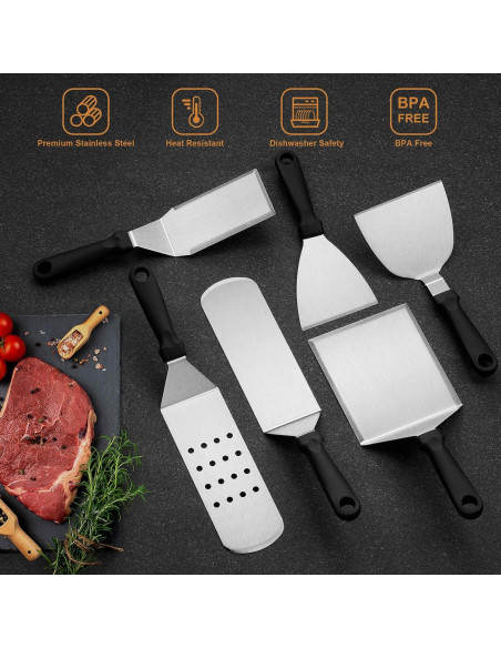 Kit de Accesorios para Parrilla Leonyo 37 Piezas - Espátulas y Más Kit de Accesorios para Parrilla Leonyo 37 Piezas - Espátulas y Más