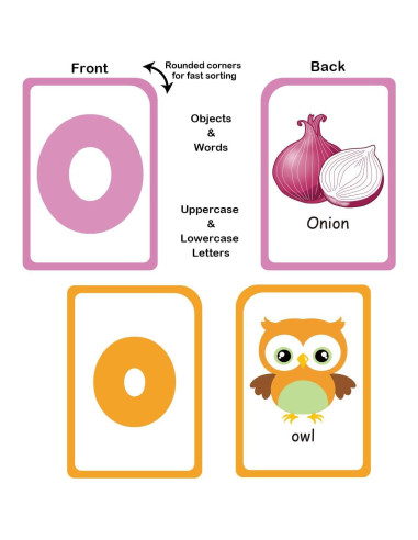 Tarjetas de Flash Alfabeto ZazzyKid - 52 Cartas Doble Cara