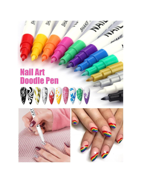 Juego de Bolígrafos para Arte de Uñas Kalolary 12 Colores Juego de Bolígrafos para Arte de Uñas Kalolary 12 Colores