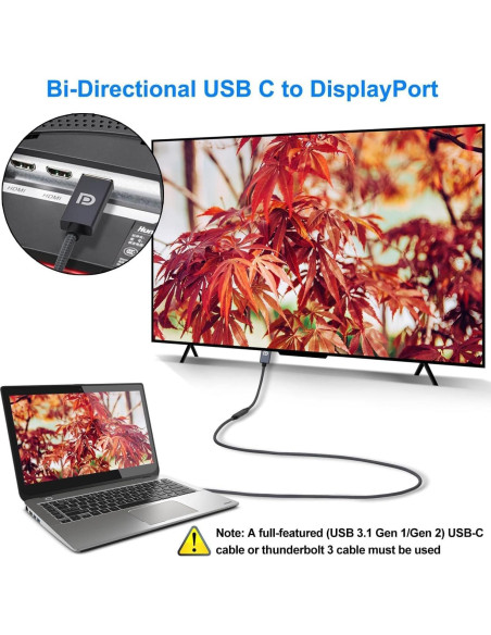 Adaptador USB C hembra a DisplayPort macho Elebase 4K 60Hz Adaptador USB C hembra a DisplayPort macho Elebase 4K 60Hz