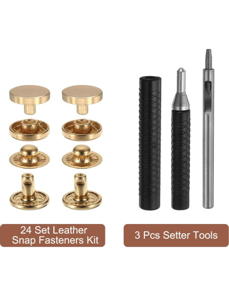 Kit de Broches a Presión de Cuero HARFINGTON 24 Set 10mm Kit de Broches a Presión de Cuero HARFINGTON 24 Set 10mm