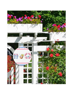 Cartel de Bienvenida de Madera Funnywall88 25.4 cm Rosa Cielo 2