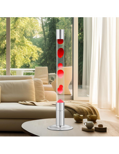 Lámpara de Movimiento Líquido LKUA 76 cm Agua Blanca Cera Roja
