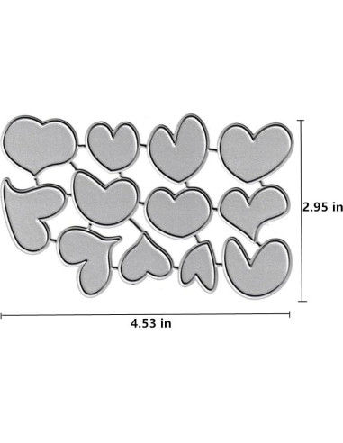 12 Troqueles de Corte Corazón AHTOLS para Scrapbooking