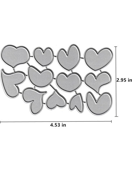 12 Troqueles de Corte Corazón AHTOLS para Scrapbooking 12 Troqueles de Corte Corazón AHTOLS para Scrapbooking