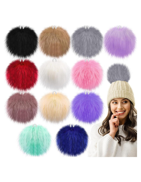 Pom Pom Grande SIQUK 12 Piezas Piel Sintética 15 cm Pom Pom Grande SIQUK 12 Piezas Piel Sintética 15 cm