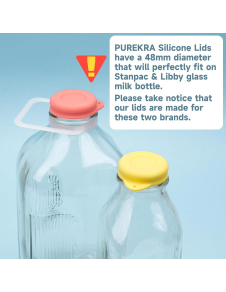 2 Tapas de Silicona Reutilizables 48mm Purekra para Botellas 2 Tapas de Silicona Reutilizables 48mm Purekra para Botellas