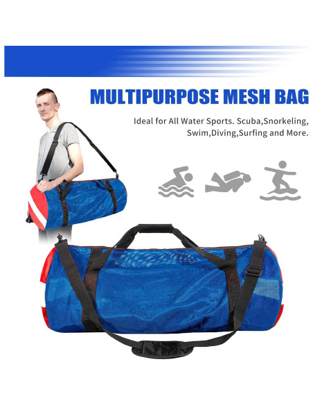 Bolsa de Deporte Duffle Dawitrly Grande Malla Buceo Azul Bolsa de Deporte Duffle Dawitrly Grande Malla Buceo Azul
