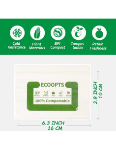 Bolsas de Snack Compostables ECOOPTS 50 Unidades 10x16 cm 2