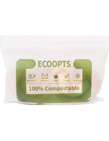 Bolsas de Snack Compostables ECOOPTS 50 Unidades 10x16 cm