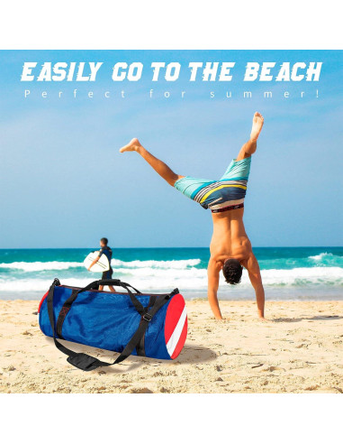 Bolsa de Deporte Duffle Dawitrly Grande Malla Buceo Azul