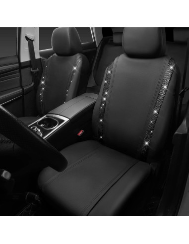 Funda de Asiento de Coche CAR PASS Negra con Brillantes 2 Pzs