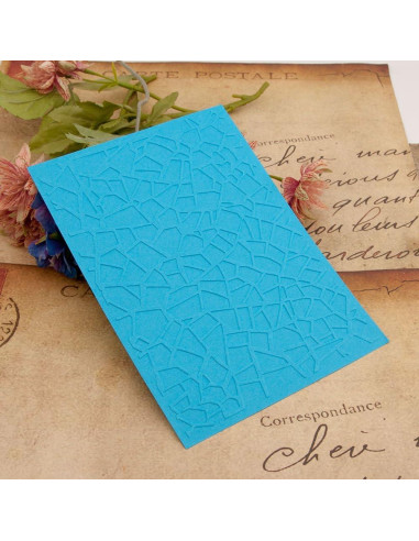 Plantilla de Embossing 3D Arbuya Textura Vidrio Roto 12.7x17.8cm
