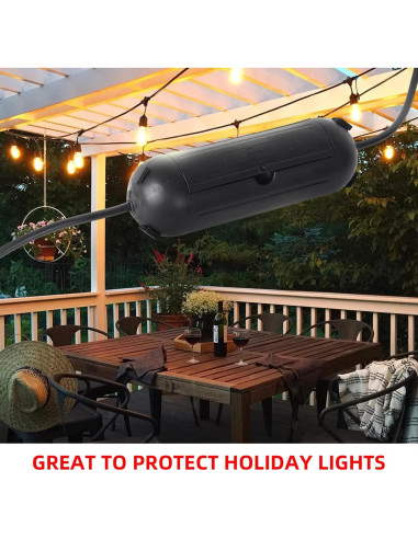 Protector de Enchufe de Extensión Exterior CalPalmy Grande Negro