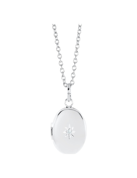 Collar medallón ovalado plata esterlina Amazon Essentials 38.1 cm Collar medallón ovalado plata esterlina Amazon Essentials 38.1 cm