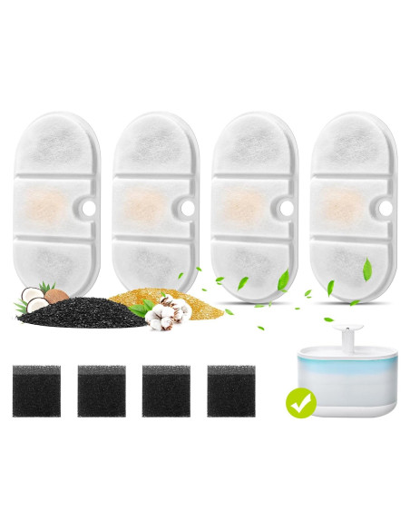 Paquete de 4 Filtros de Reemplazo para Fuente de Agua Dirui PD-3D Paquete de 4 Filtros de Reemplazo para Fuente de Agua Dirui PD-3D