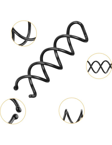 Set de 10 Pinzas para Cabello en Espiral Defutay - Negro