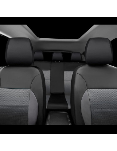 Fundas de Asiento CAR PASS PU Cuero Sintético Universal Negro y Gris