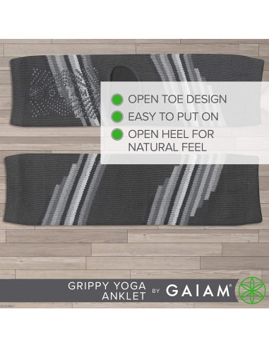 Calcetines de Yoga Tobilleros Gaiam Antideslizantes Gris Humo