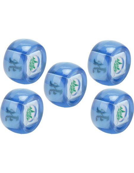 Dados de Mahjong RiToEasysports 5 Piezas Azul Transparente Dados de Mahjong RiToEasysports 5 Piezas Azul Transparente