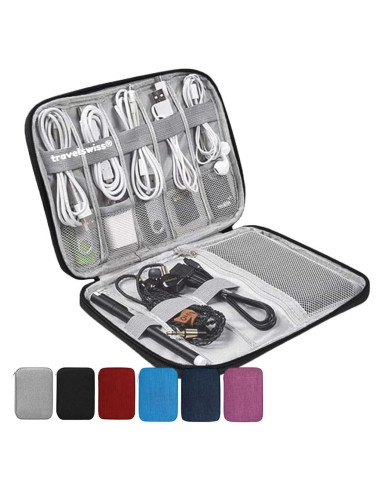Bolsa Organizador de Cables Kolodosa Negra Impermeable Doble Capa