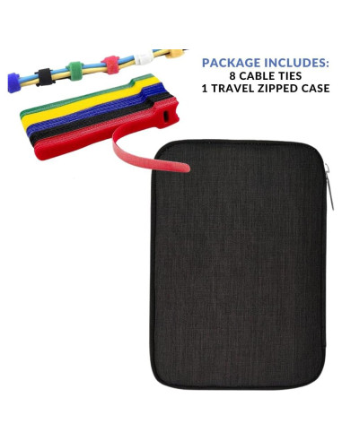 Bolsa Organizador de Cables Kolodosa Negra Impermeable Doble Capa
