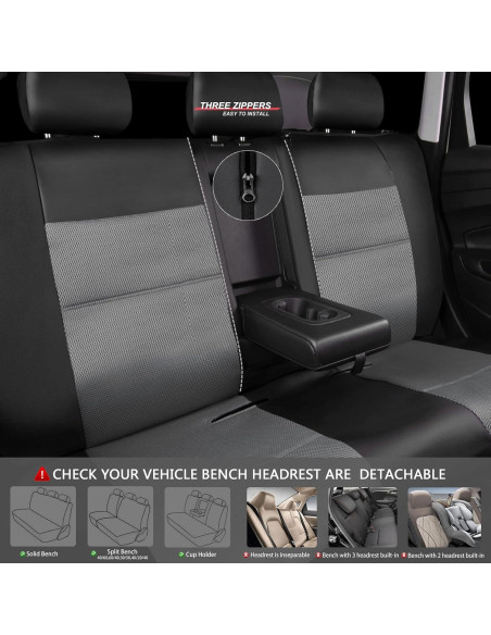 Fundas de Asiento CAR PASS PU Cuero Sintético Universal Negro y Gris Fundas de Asiento CAR PASS PU Cuero Sintético Universal Negro y Gris