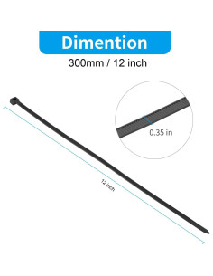 Bridas Blancas XINGO 30.48 cm Alta Resistencia 100 Pcs 90.72 kg 2